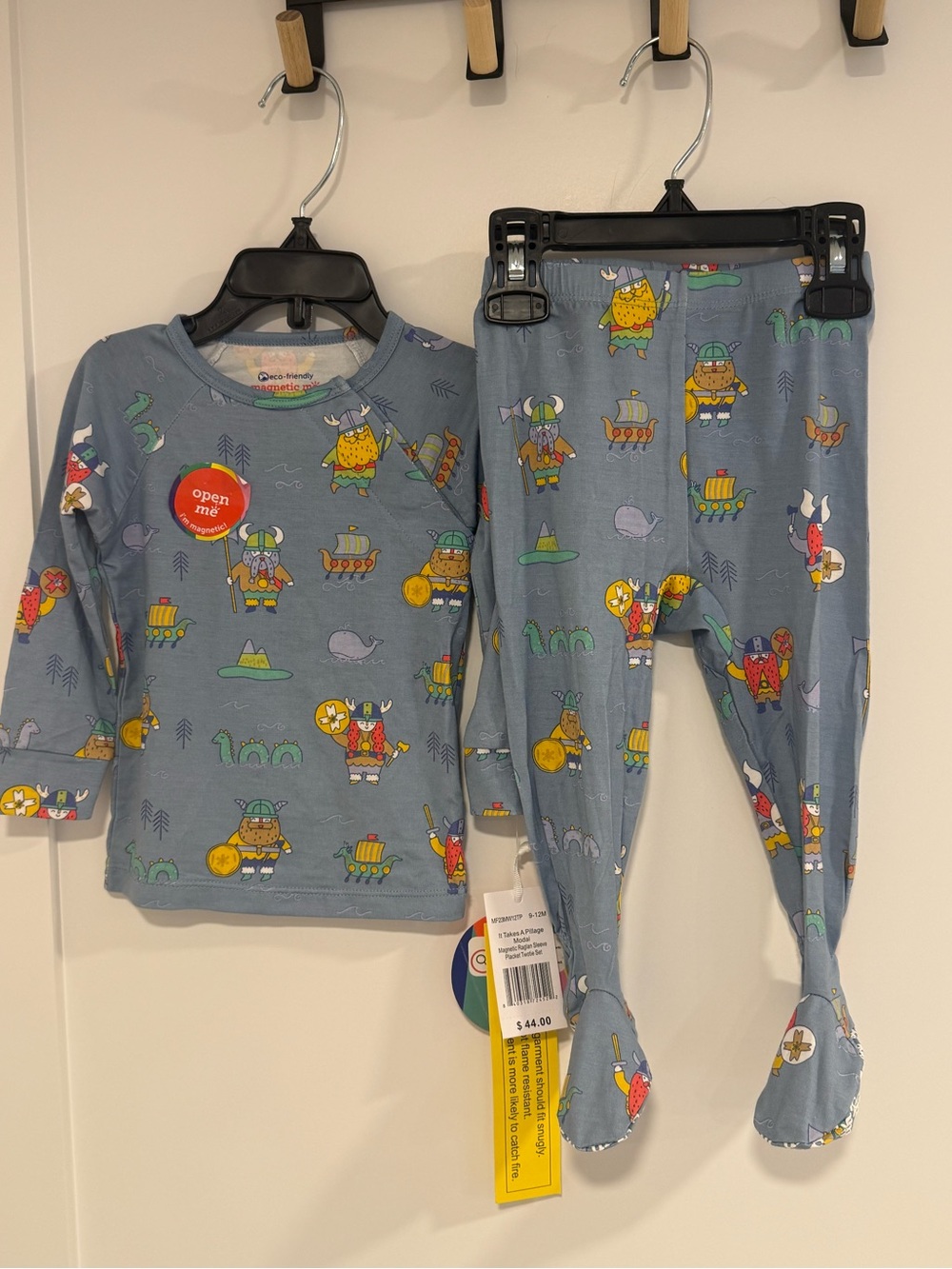 Magnetic Me Blue Viking Print Kids Pajama Set